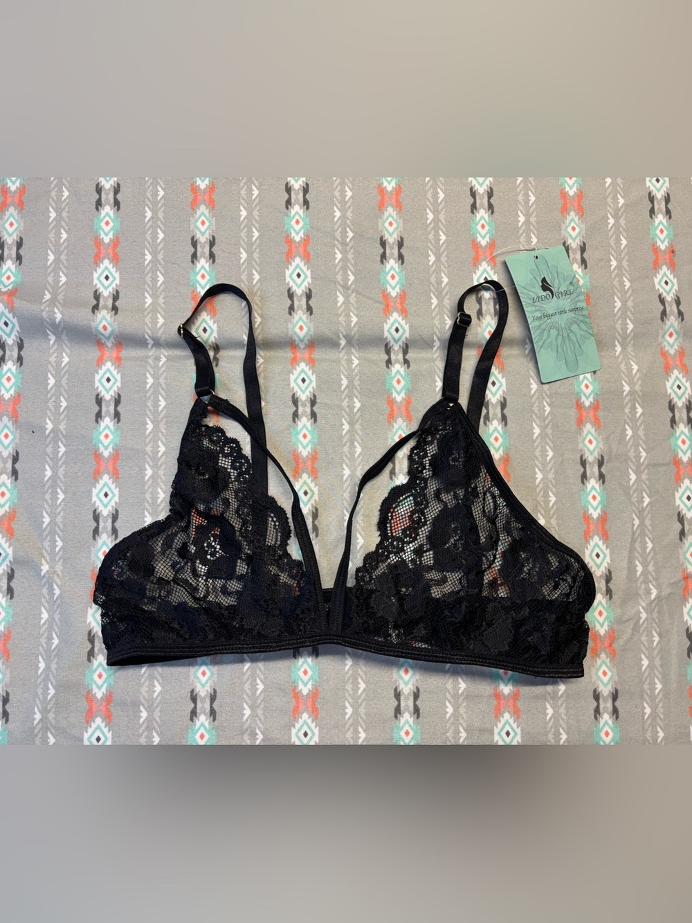 💮NWT Black Lace Triangle Bralette